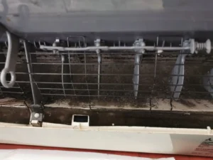 Moisissures sur les volets de soufflage d’une clim qui sent mauvais